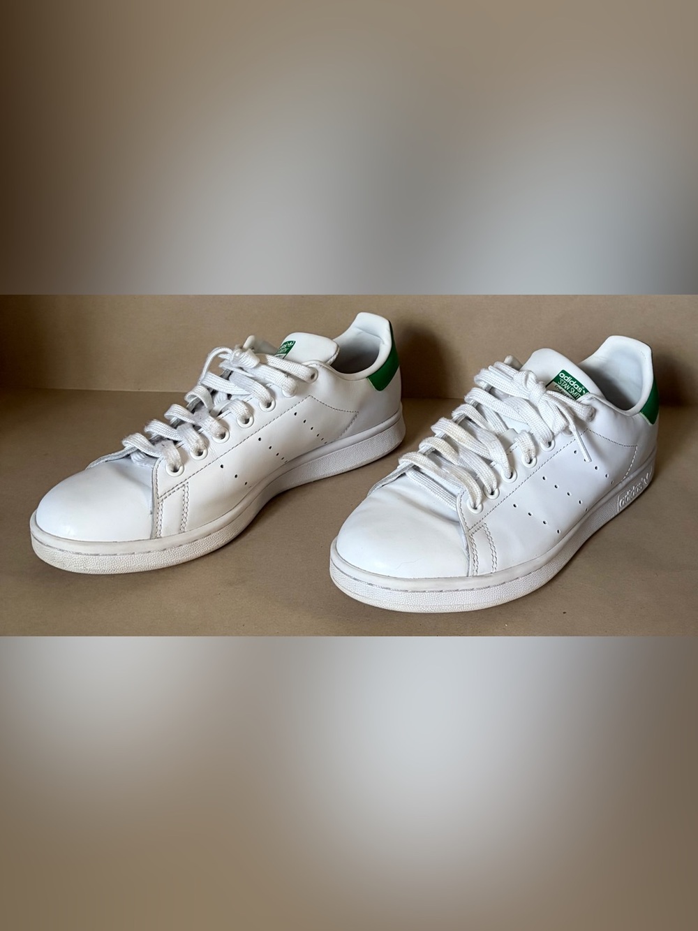 Adidas Stan Smith White Green Leather Sneakers Men’s Size 8